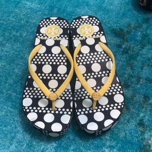 Tory Burch platform flip flops.
